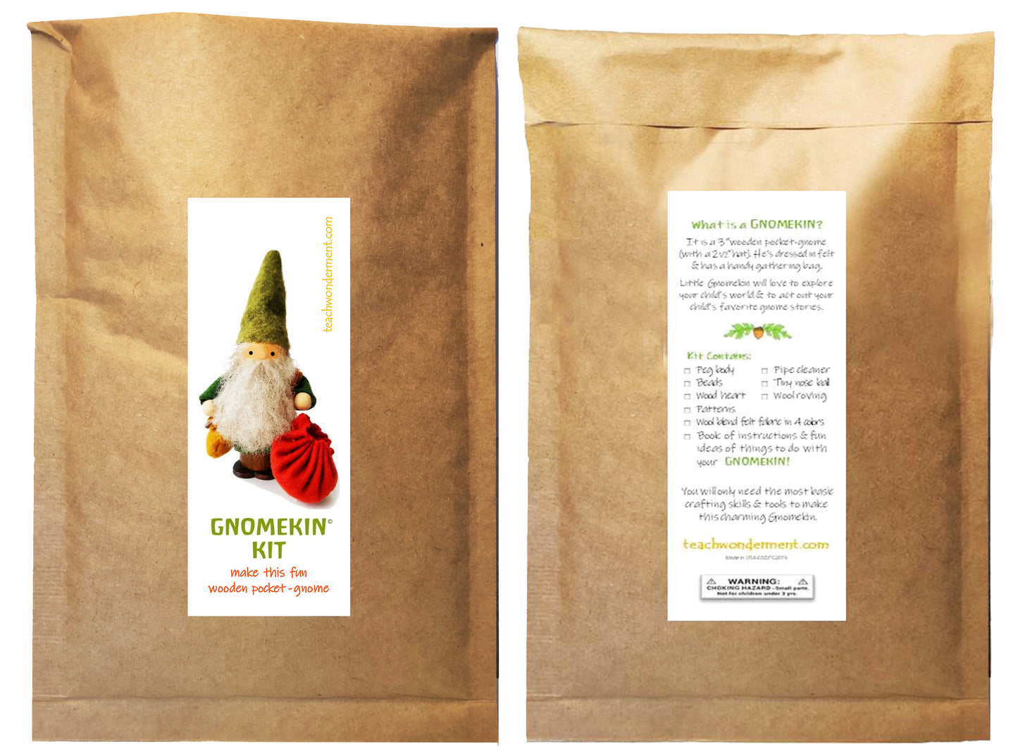 Gnomekin - a kit to make a wee wooden pocket gnome