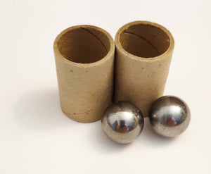 Cardboard tubes & metal ball bearings for making KitNtale gnomes