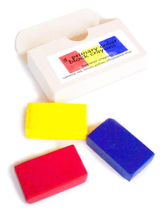 Primary color block crayons