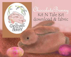 Chocolate Bunny Kit - KitNtale, with fabric    Spring Special!