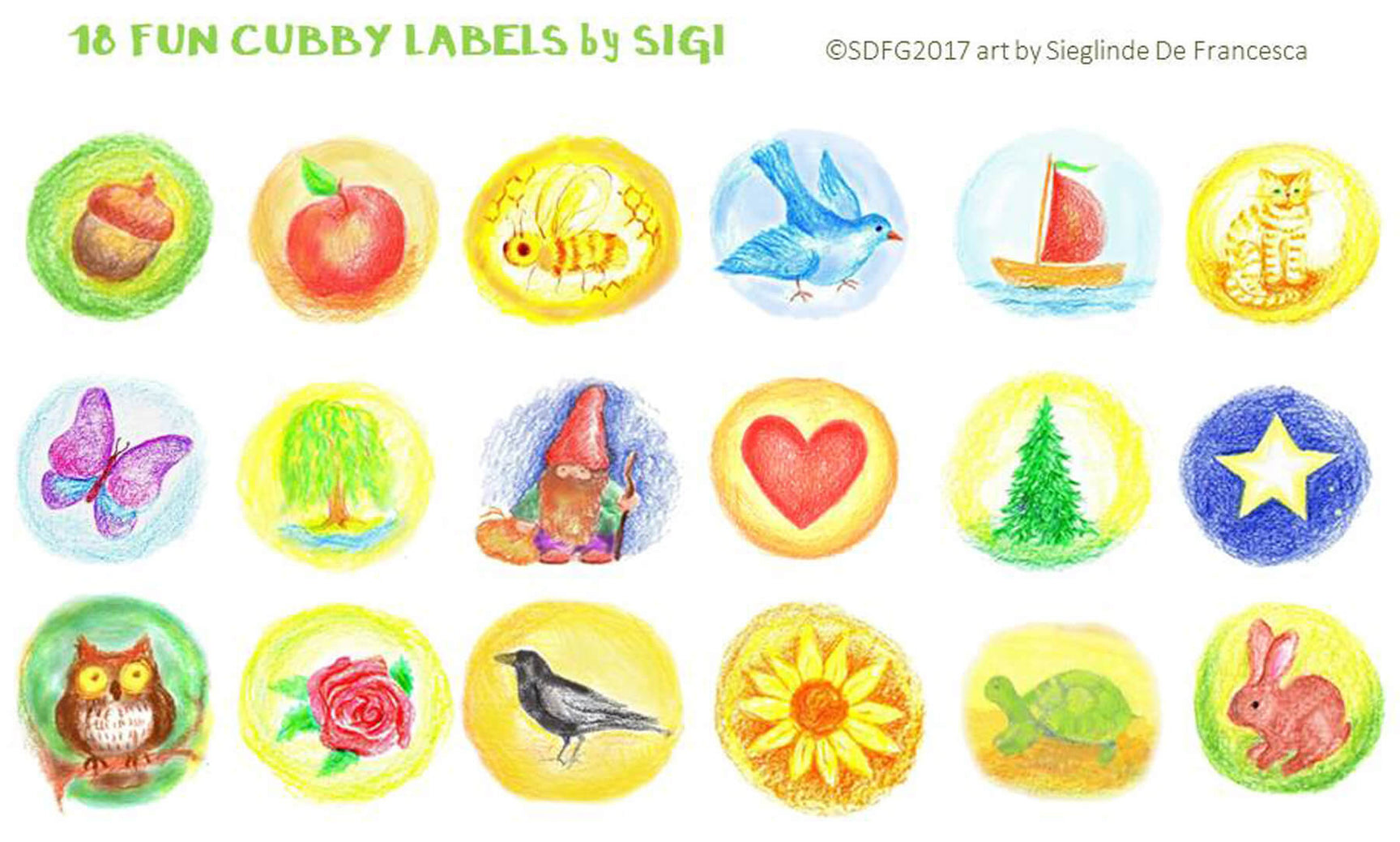 18 Fun Cubby Labels to print – Teach Wonderment