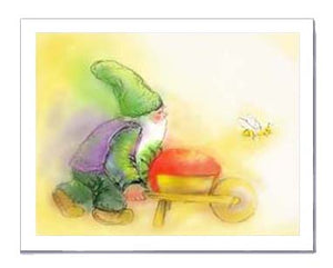 "Mossy Gnome's Strawberry" Greeting card